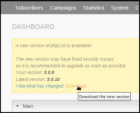 new_version_notice_phpList_dashboard.png