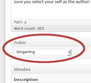 select your name from the dropdown to enable google authorship