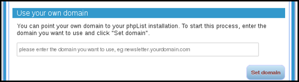 set your own domain phpList 